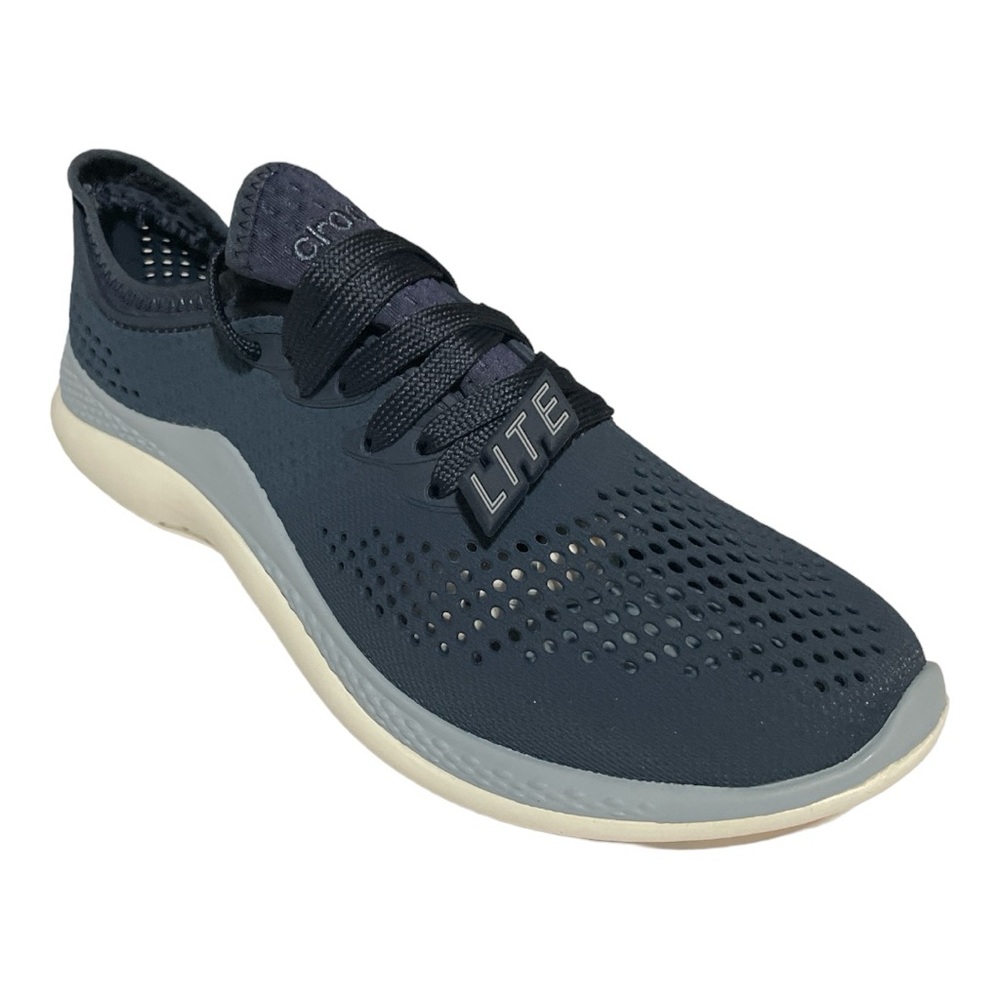 Crocs LiteRide Pacer Womens Sneaker Navy Blue and White, Size 6 New